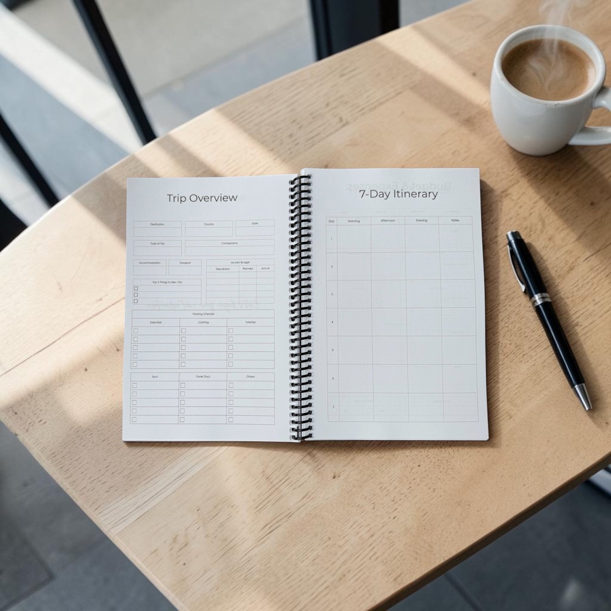 Blush Dawn Edition | Portable Travel Planner Travel Journal by Journey & Bloom UK