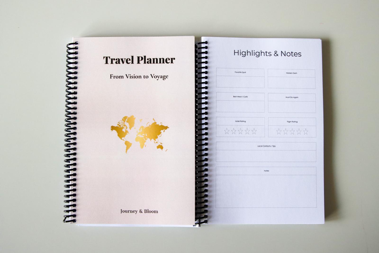 Blush Dawn Edition | Portable Travel Planner Travel Journal by Journey & Bloom UK