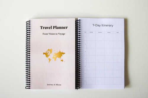 Blush Dawn Edition | Portable Travel Planner Travel Journal by Journey & Bloom UK