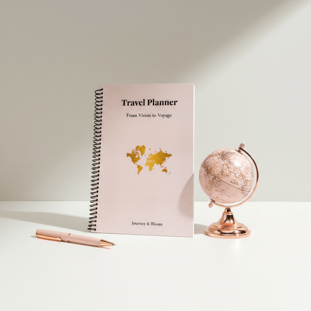 Blush Dawn Edition | Portable Travel Planner Travel Journal by Journey & Bloom UK