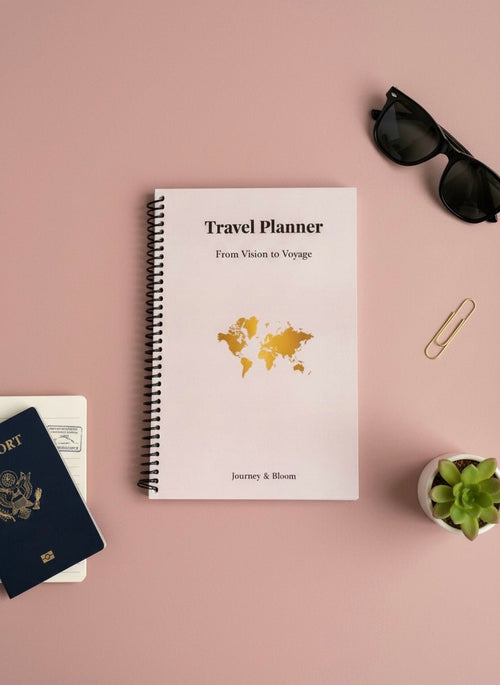 Blush Dawn Edition | Portable Travel Planner (Paperback) Travel Journal by Journey & Bloom UK