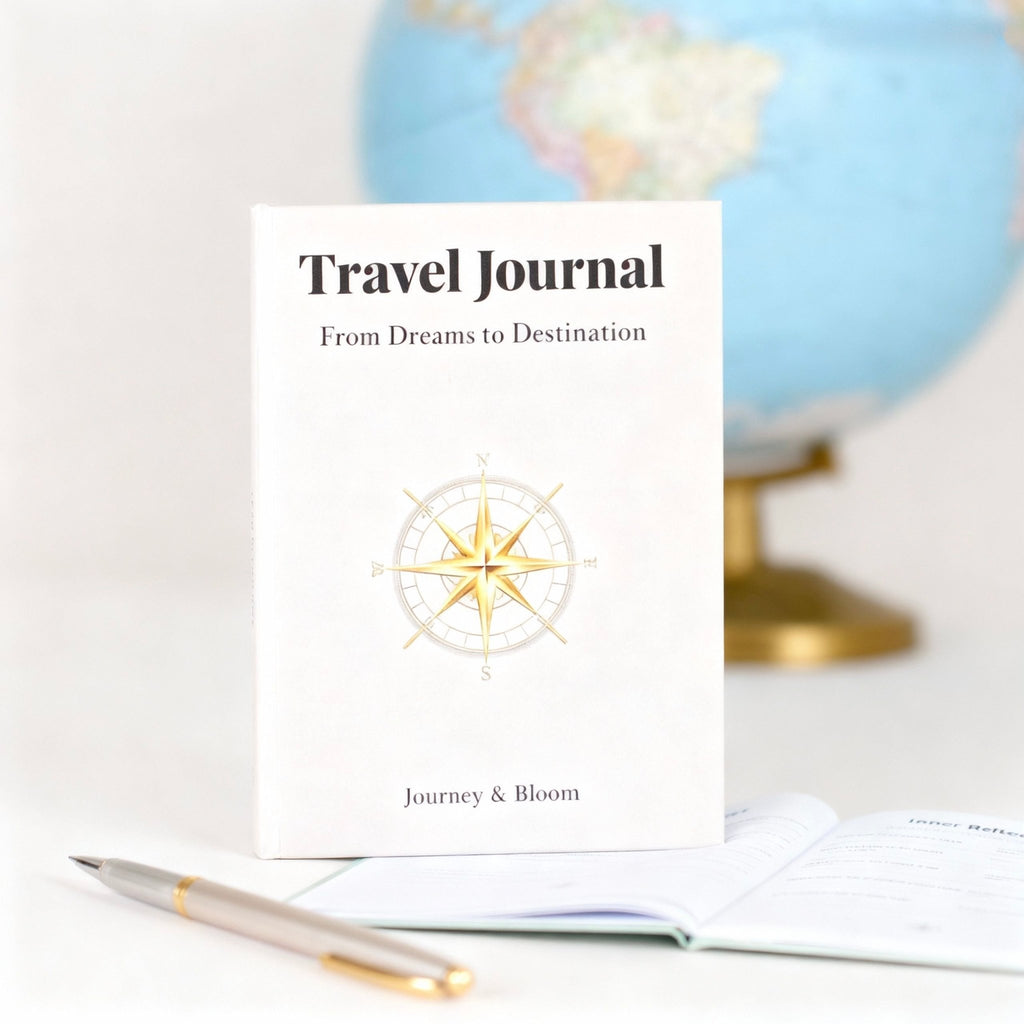 Classic Light Mindful Travel Journal Travel Journal by Journey & Bloom UK