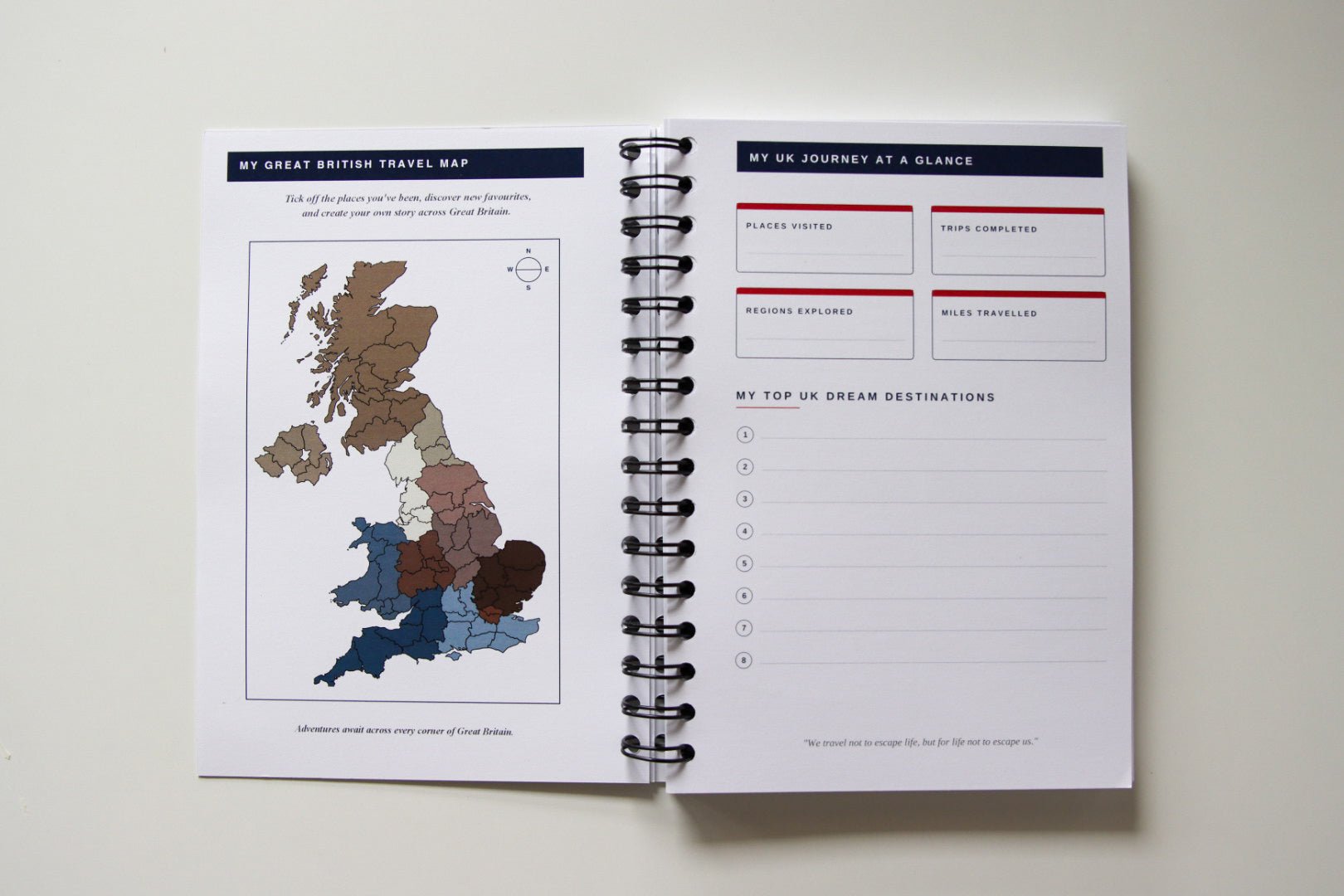 Great British Trip Tracker | UK Travel Planner Travel Journal by Journey & Bloom UK