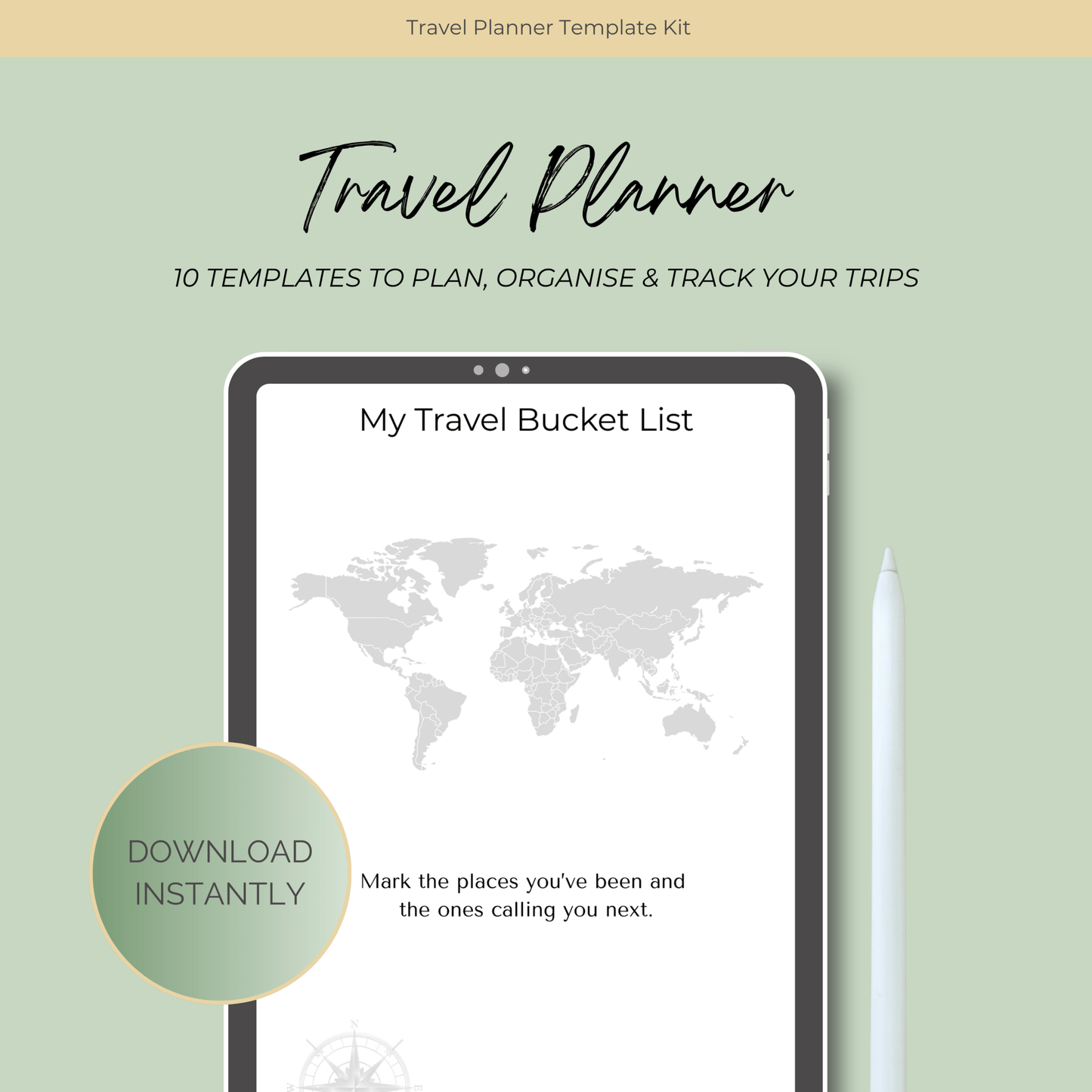 Printable Travel Planner Kit Travel Journal by Journey & Bloom UK