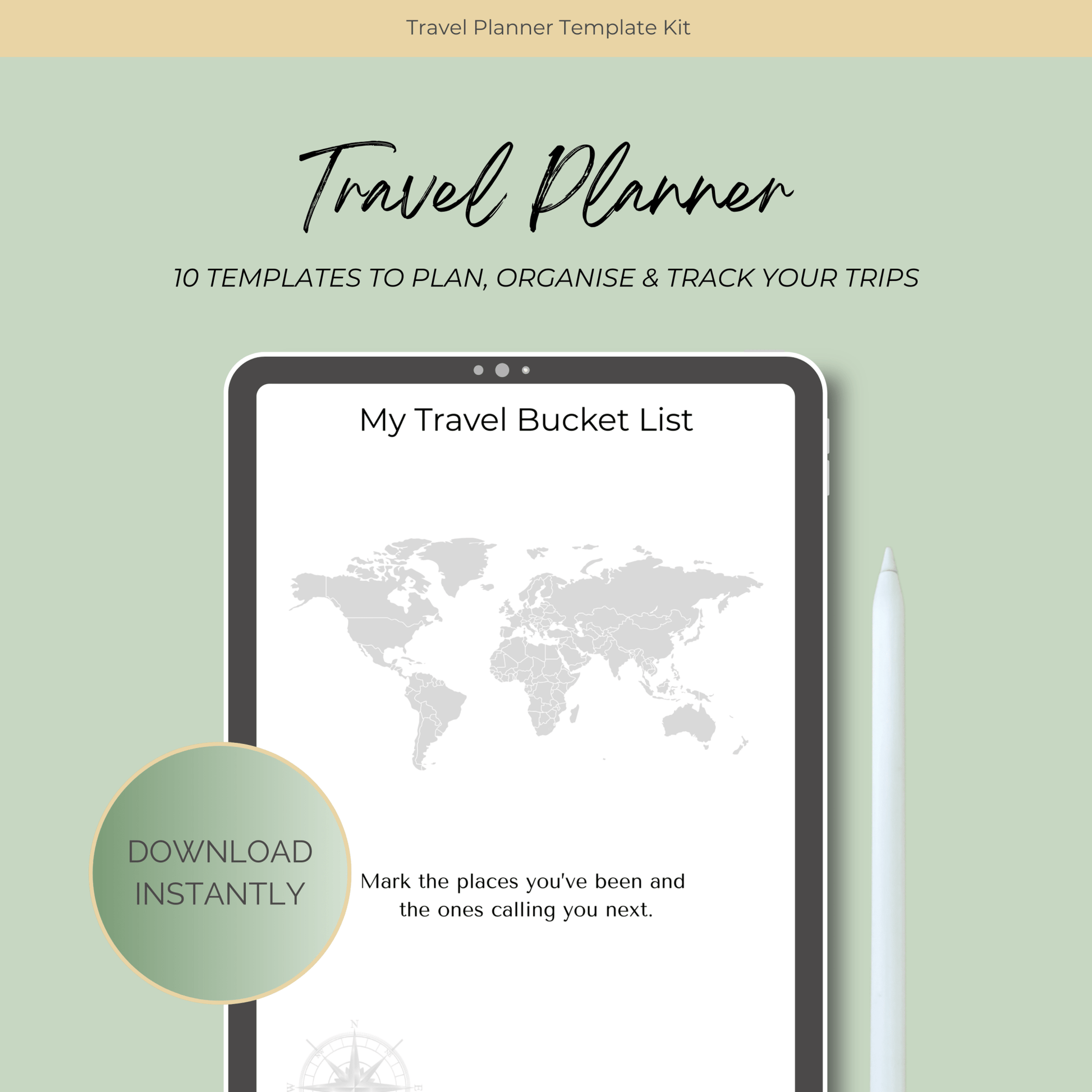 Printable Travel Planner Kit Travel Journal by Journey & Bloom UK