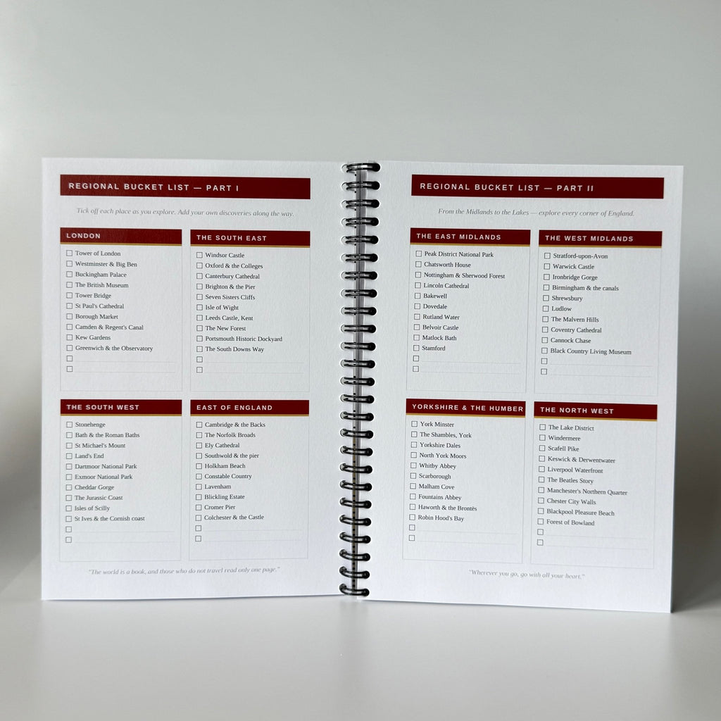 The English Trip Tracker | Travel Planner & Adventure Journal Travel Journal by Journey & Bloom UK