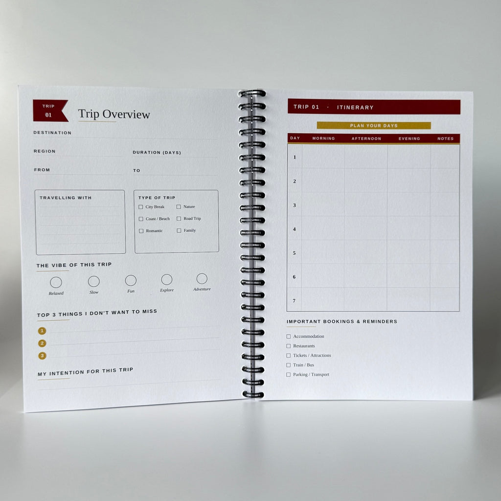 The English Trip Tracker | Travel Planner & Adventure Journal Travel Journal by Journey & Bloom UK