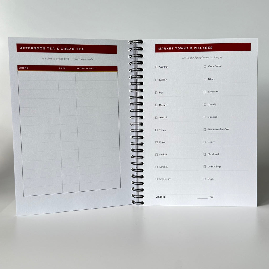 The English Trip Tracker | Travel Planner & Adventure Journal Travel Journal by Journey & Bloom UK