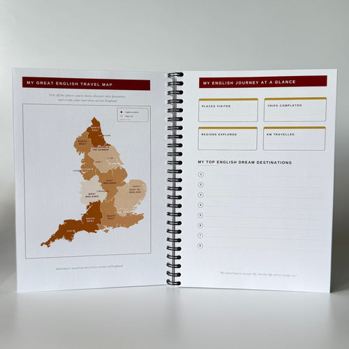 The English Trip Tracker | Travel Planner & Adventure Journal Travel Journal by Journey & Bloom UK