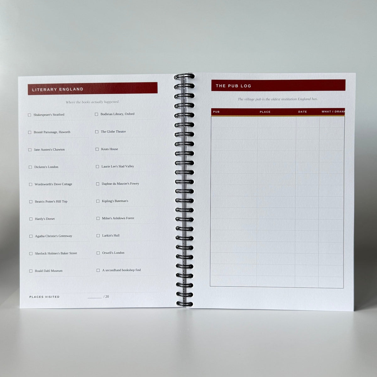 The English Trip Tracker | Travel Planner & Adventure Journal Travel Journal by Journey & Bloom UK