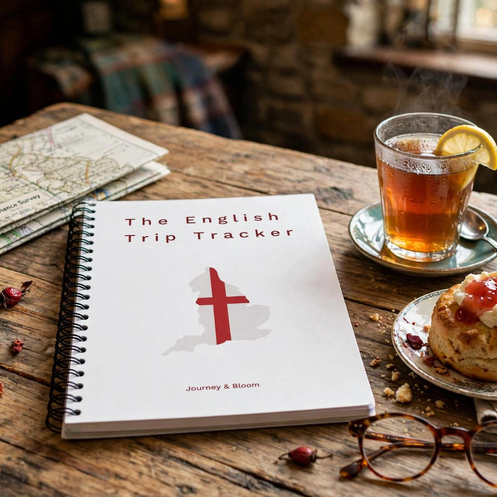 The English Trip Tracker | Travel Planner & Adventure Journal Travel Journal by Journey & Bloom UK