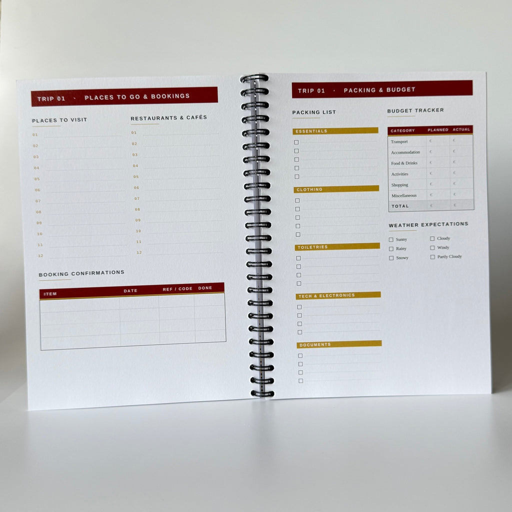The English Trip Tracker | Travel Planner & Adventure Journal Travel Journal by Journey & Bloom UK