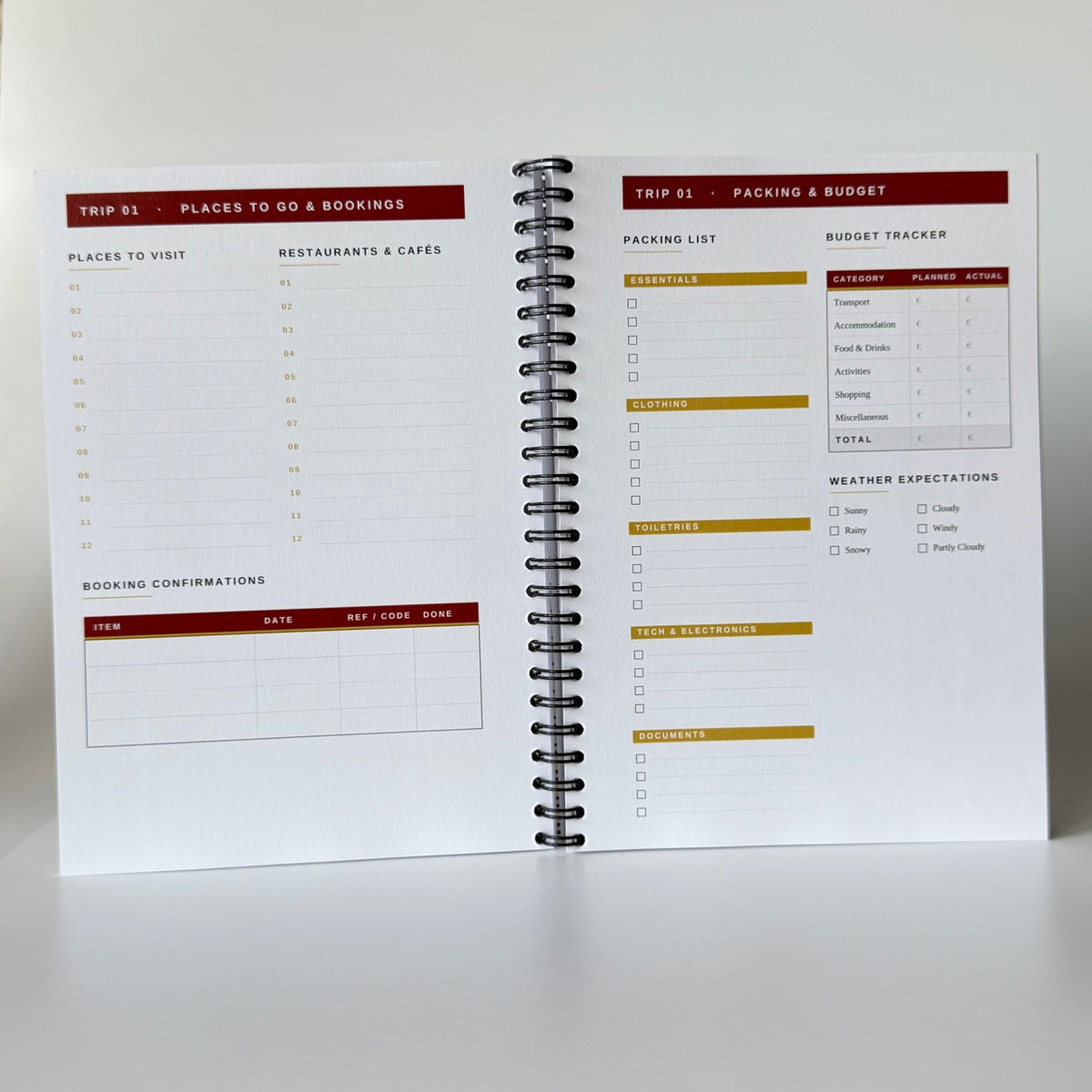The English Trip Tracker | Travel Planner & Adventure Journal Travel Journal by Journey & Bloom UK