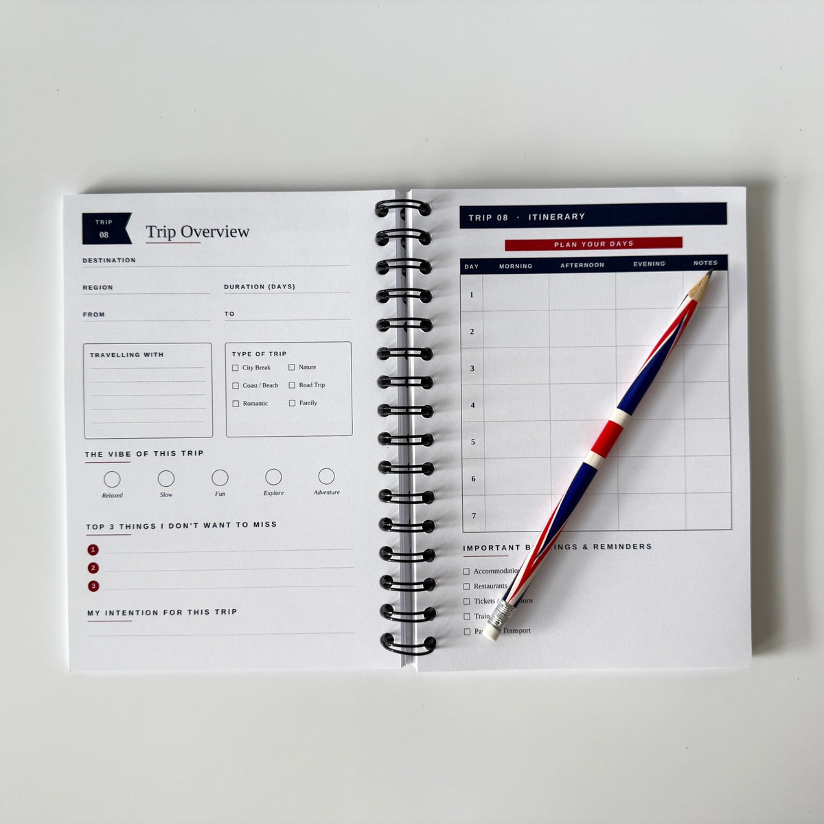 The Great British Collection | Trip Tracker + Travel Notes Set Travel Journal by Journey & Bloom UK
