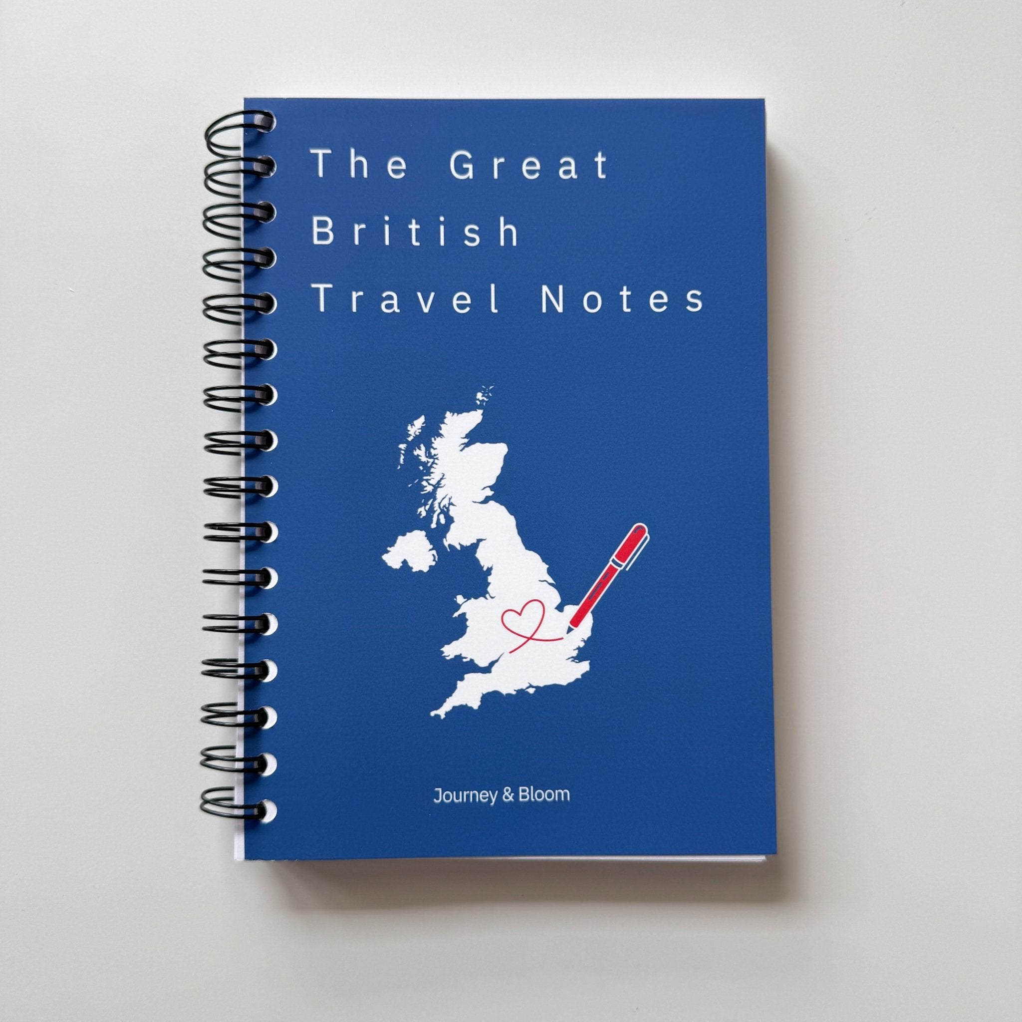 The Great British Collection | Trip Tracker + Travel Notes Set Travel Journal by Journey & Bloom UK