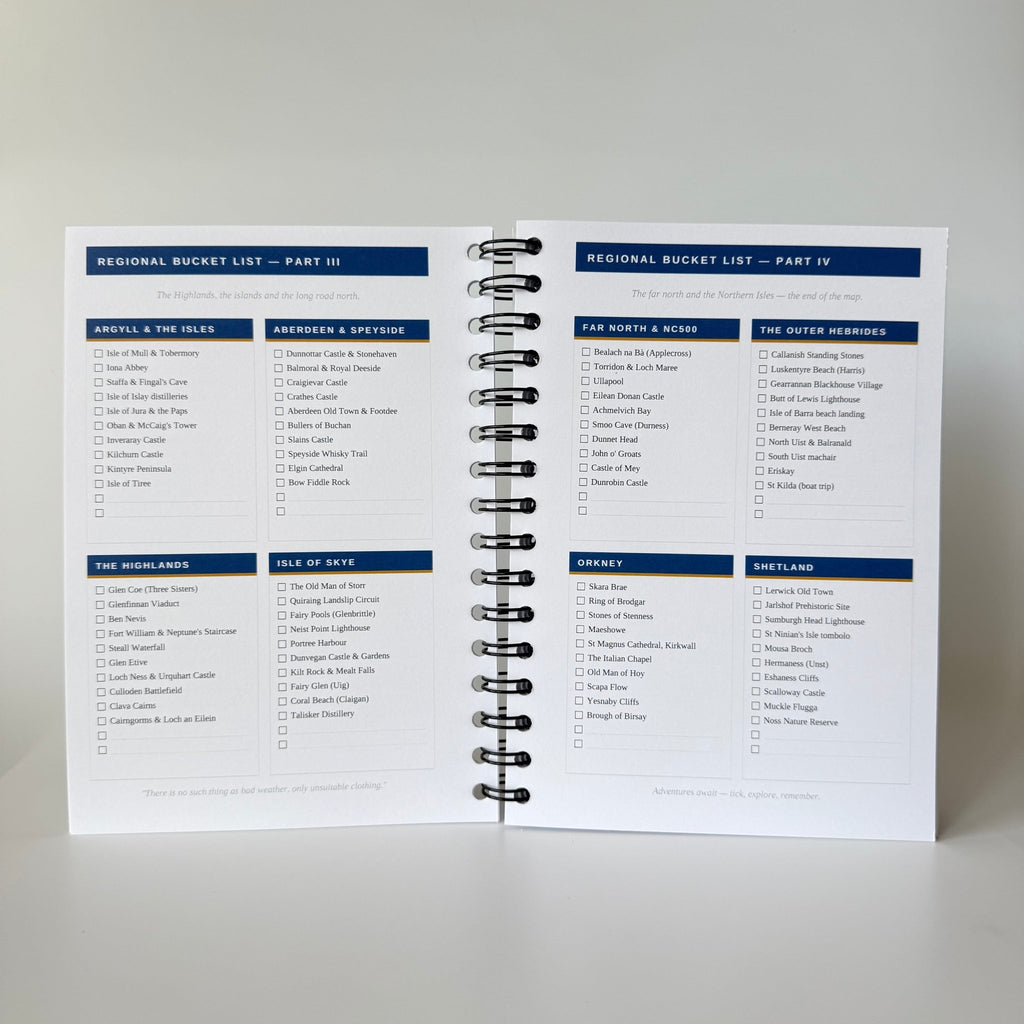 The Scottish Trip Tracker | Travel Planner & Adventure Journal Travel Journal by Journey & Bloom UK