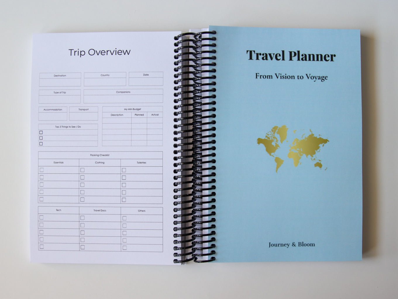 Travel Planner Book | Steel Horizon Edition – Journey & Bloom Travel Journal by Journey & Bloom UK