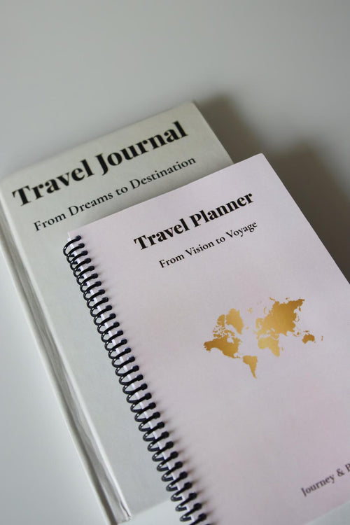 Travel Planner & Journal Set | Blush Dawn Travel Journal by Journey & Bloom UK