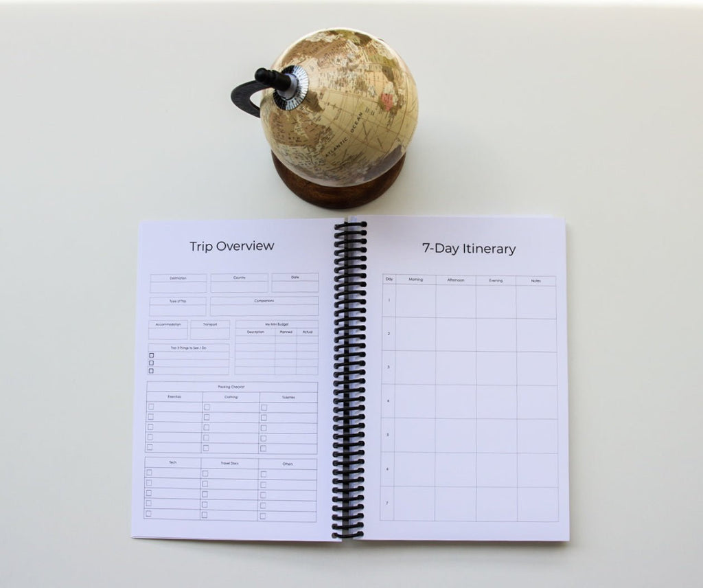 Travel Planner & Journal Set | Blush Dawn Travel Journal by Journey & Bloom UK