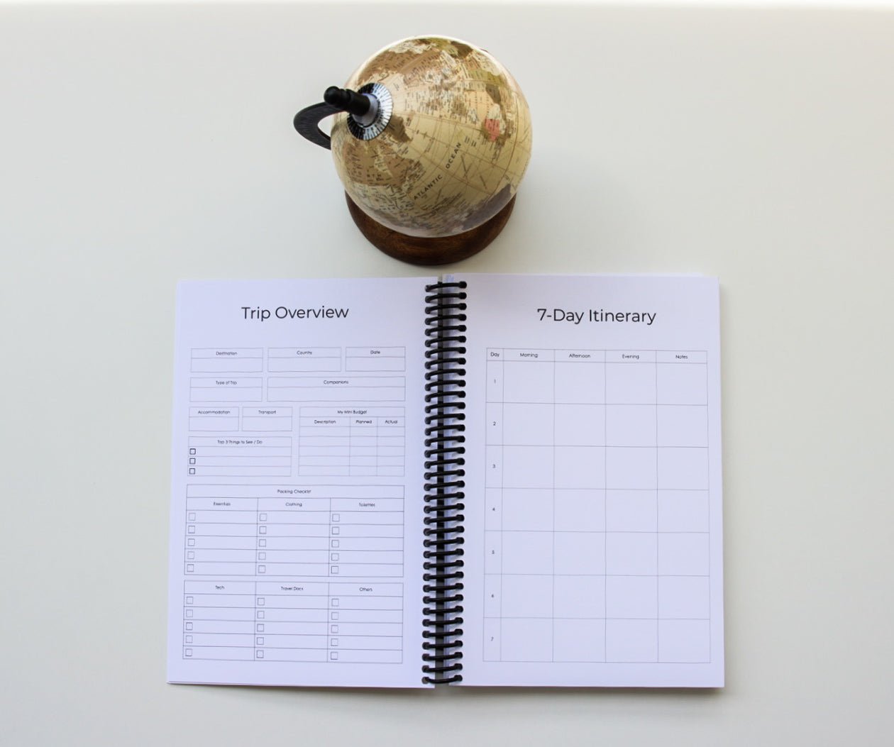 Travel Planner & Journal Set | Blush Dawn Travel Journal by Journey & Bloom UK