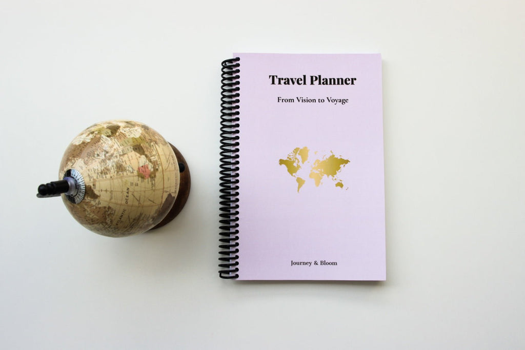 Travel Planner & Journal Set | Blush Dawn Travel Journal by Journey & Bloom UK