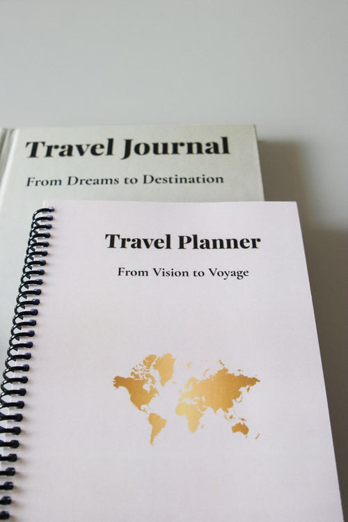 Travel Planner & Journal Set | Blush Dawn Travel Journal by Journey & Bloom UK