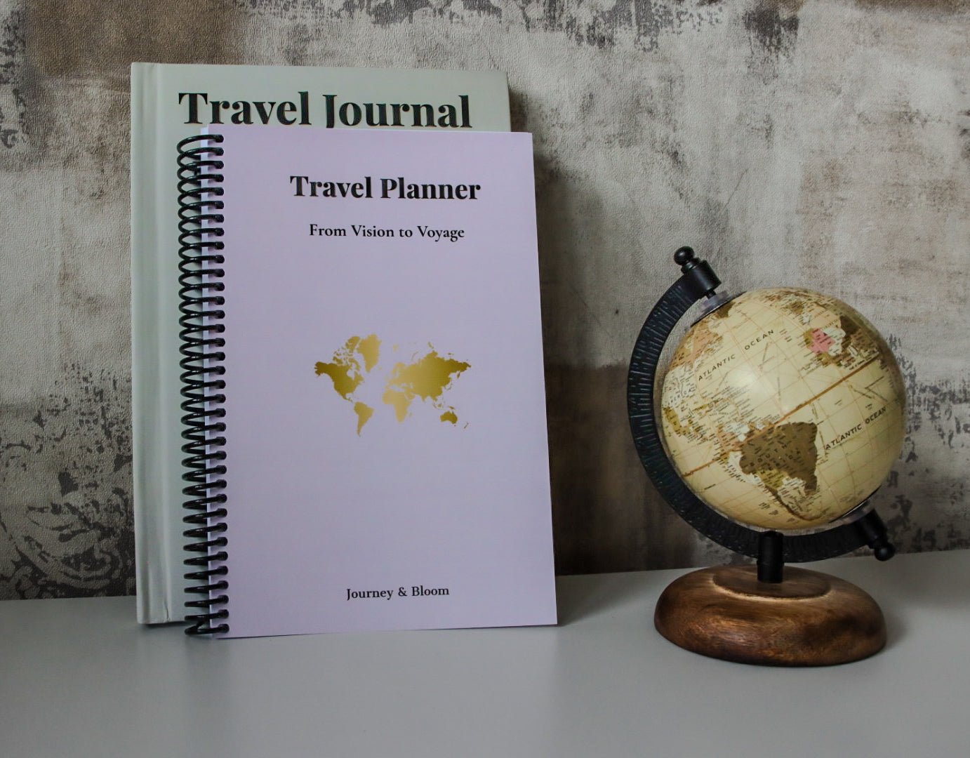 Travel Planner & Journal Set | Blush Dawn Travel Journal by Journey & Bloom UK