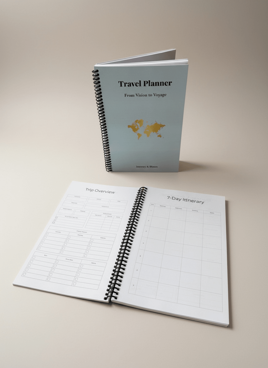 Travel Planner & Journal Set | Complete Travel System Travel Journal by Journey & Bloom UK