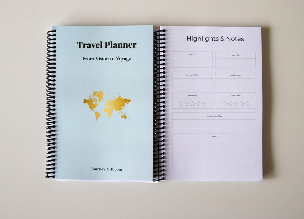 Travel Planner & Journal Set | Complete Travel System Travel Journal by Journey & Bloom UK