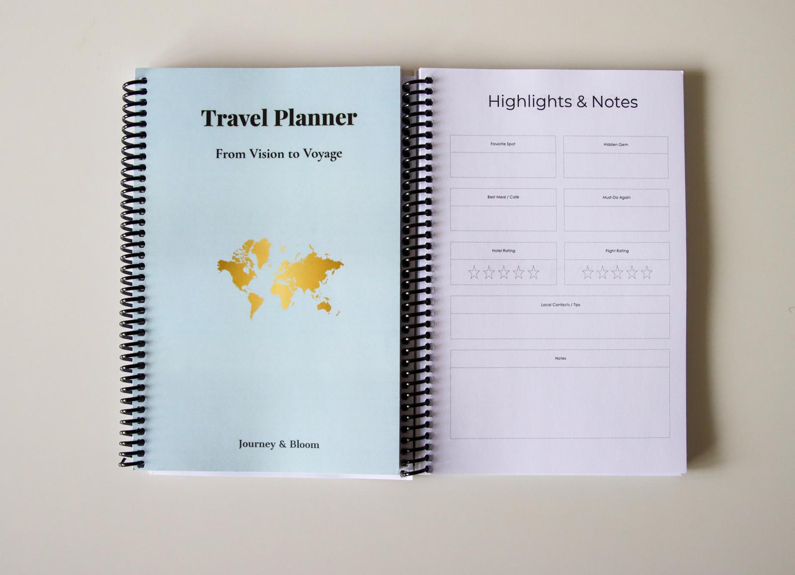 Travel Planner & Journal Set | Complete Travel System Travel Journal by Journey & Bloom UK