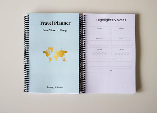Travel Planner & Journal Set | Complete Travel System Travel Journal by Journey & Bloom UK
