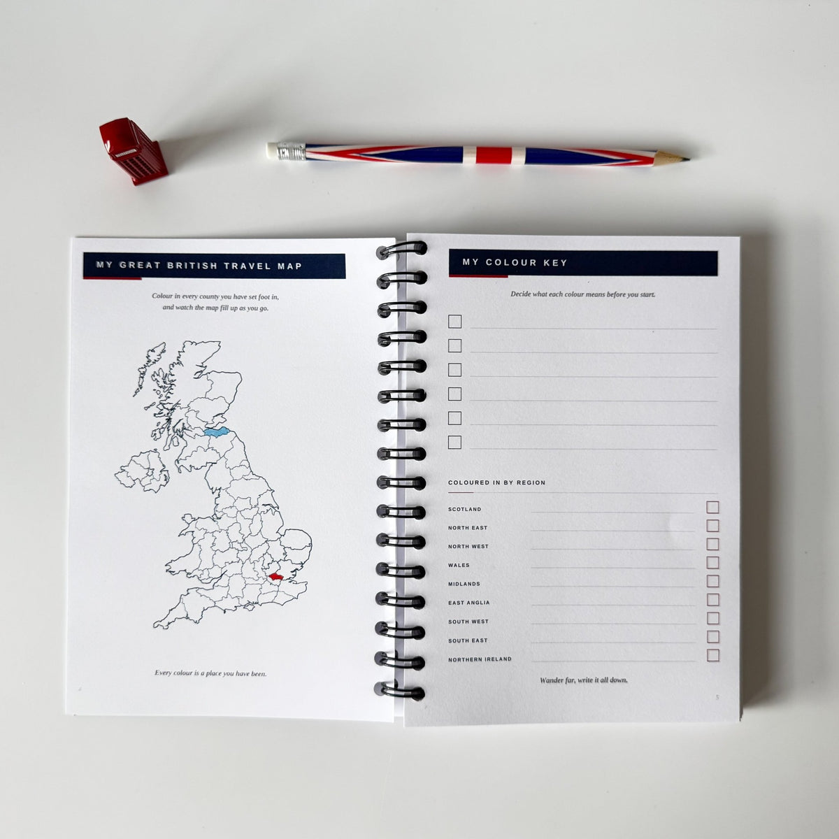 UK Travel Notebook & Journal | Great British Travel Notes Travel Journal by Journey & Bloom UK