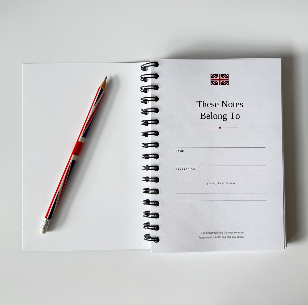UK Travel Notebook & Journal | Great British Travel Notes Travel Journal by Journey & Bloom UK