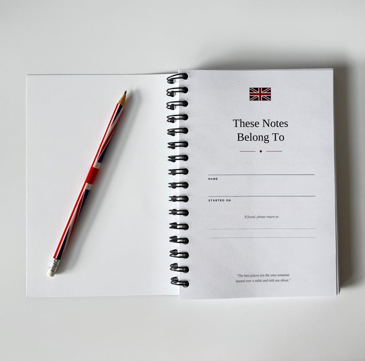 UK Travel Notebook & Journal | Great British Travel Notes Travel Journal by Journey & Bloom UK
