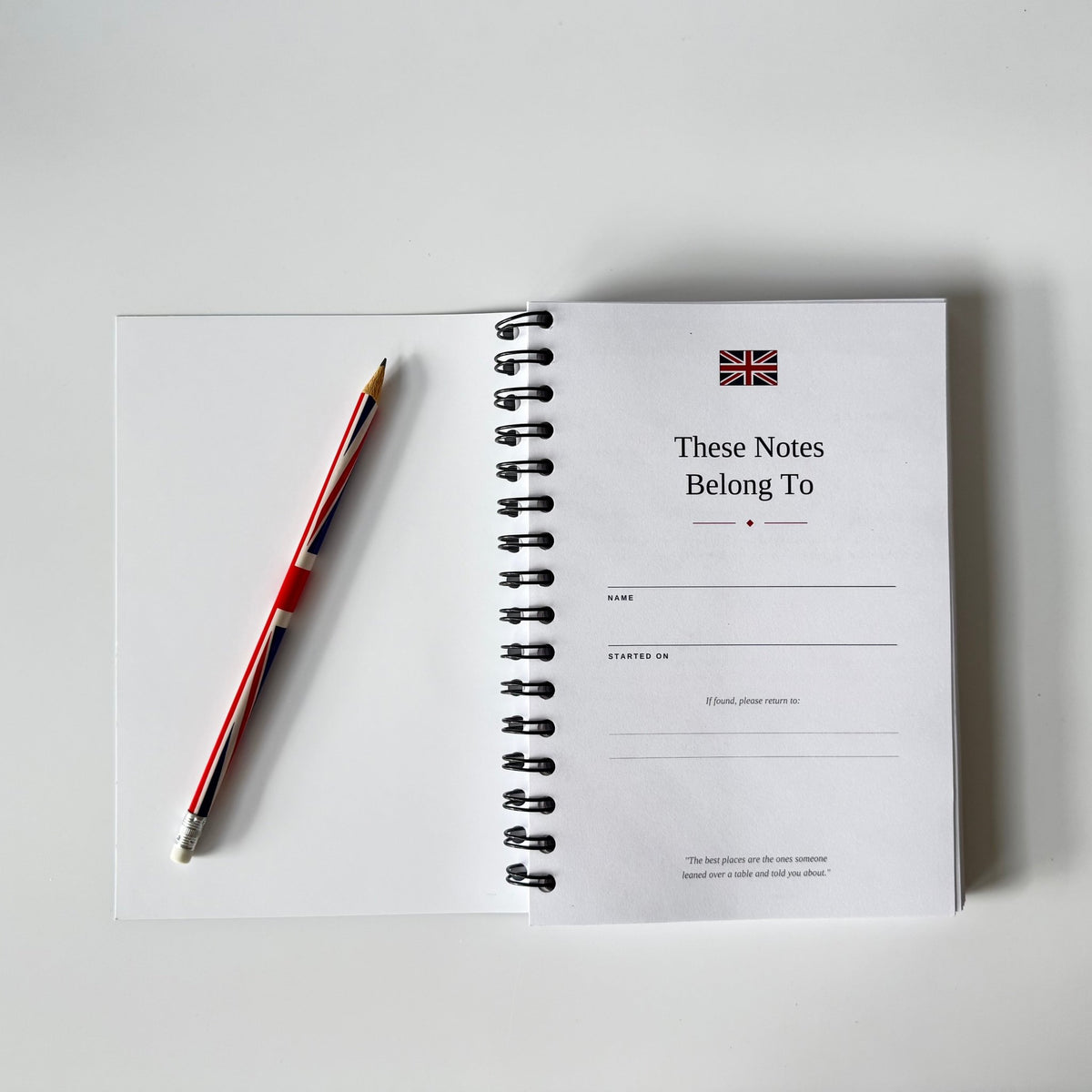 UK Travel Notebook & Journal | Great British Travel Notes Travel Journal by Journey & Bloom UK
