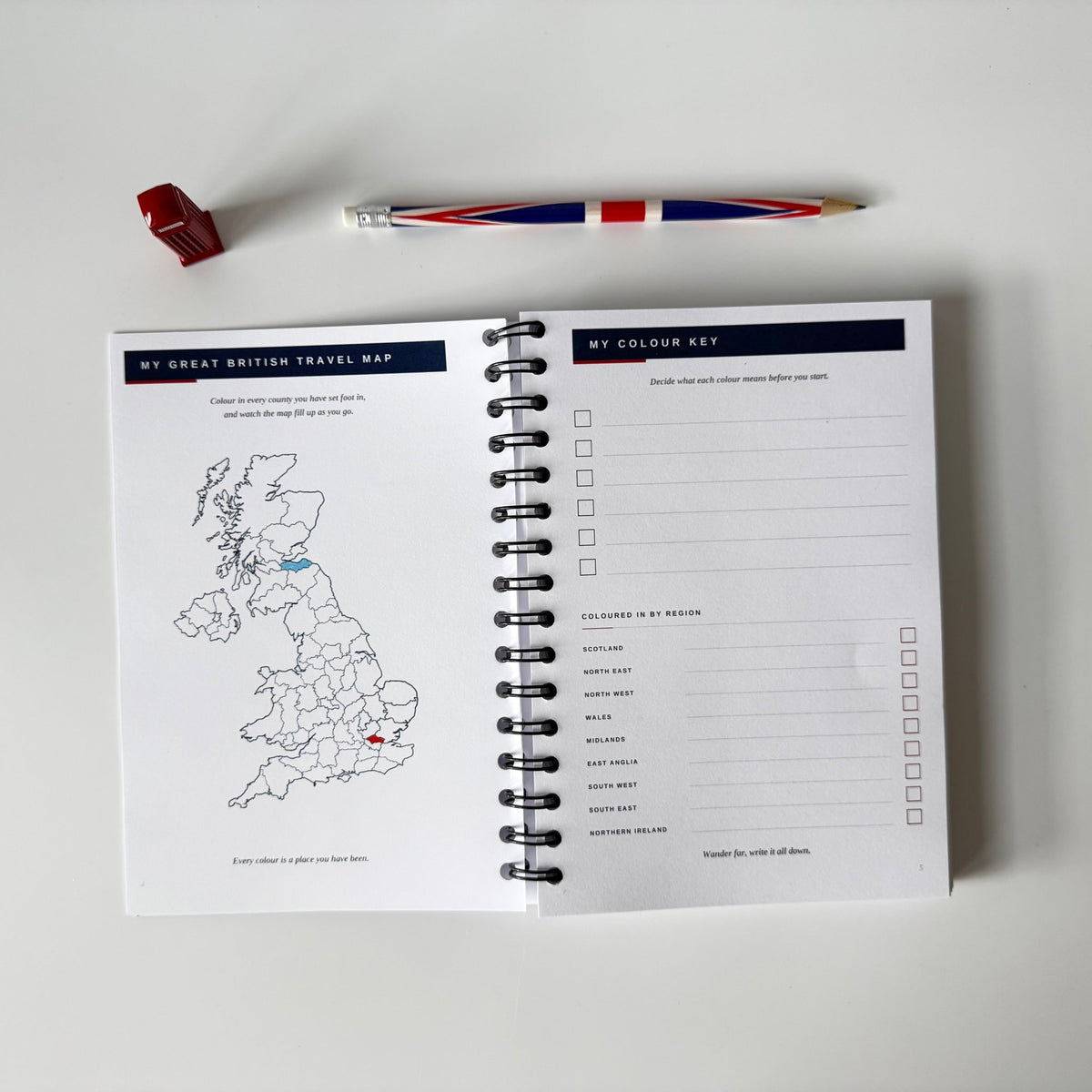 UK Travel Notebook & Journal | Great British Travel Notes Travel Journal by Journey & Bloom UK