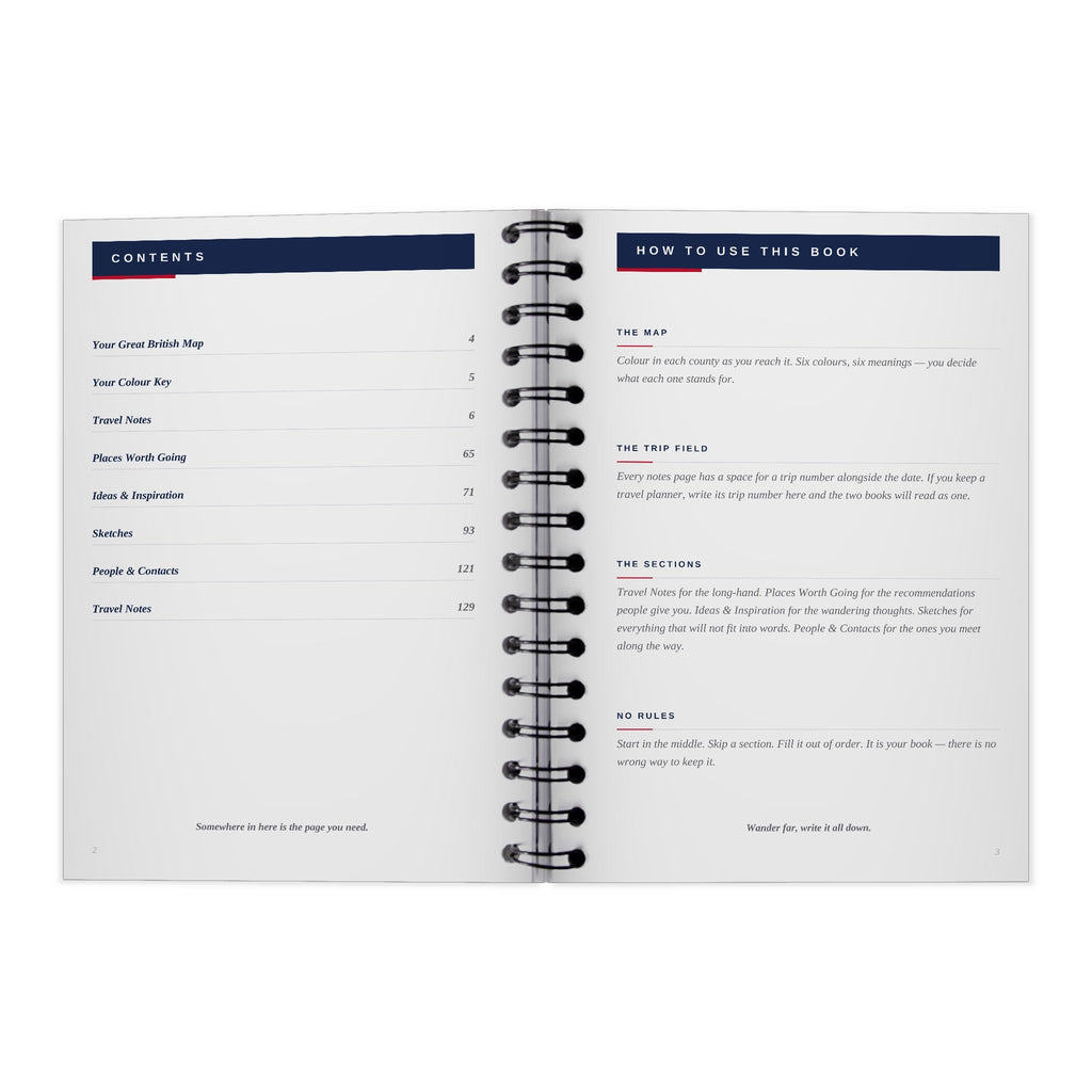 UK Travel Notebook & Journal | Great British Travel Notes Travel Journal by Journey & Bloom UK