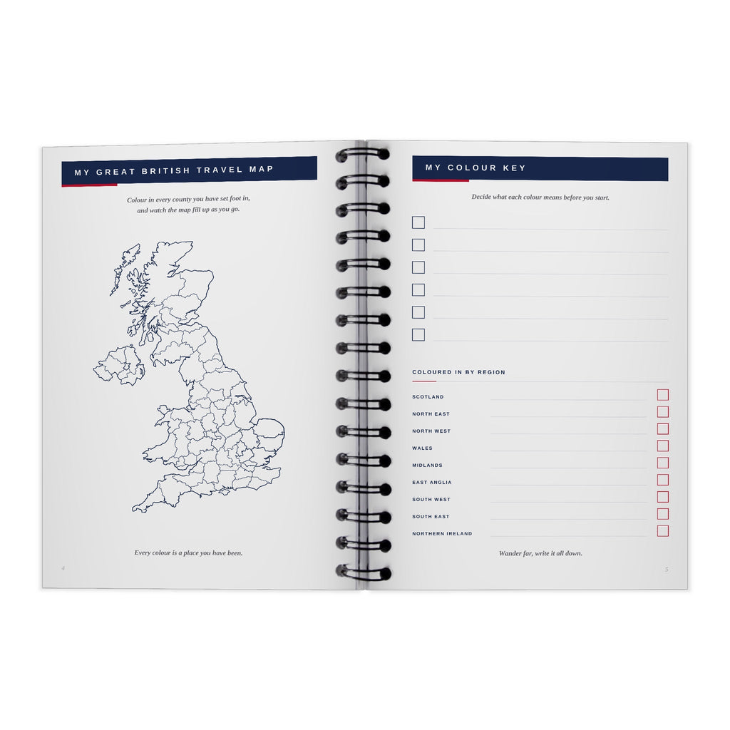 UK Travel Notebook & Journal | Great British Travel Notes Travel Journal by Journey & Bloom UK