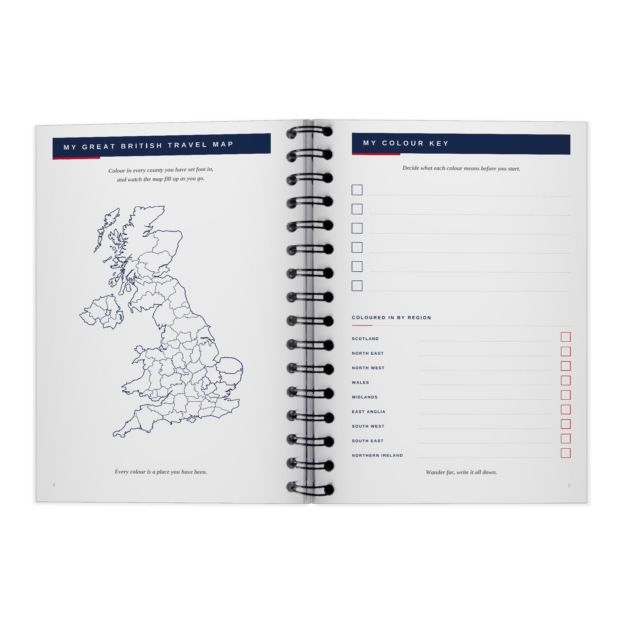 UK Travel Notebook & Journal | Great British Travel Notes Travel Journal by Journey & Bloom UK