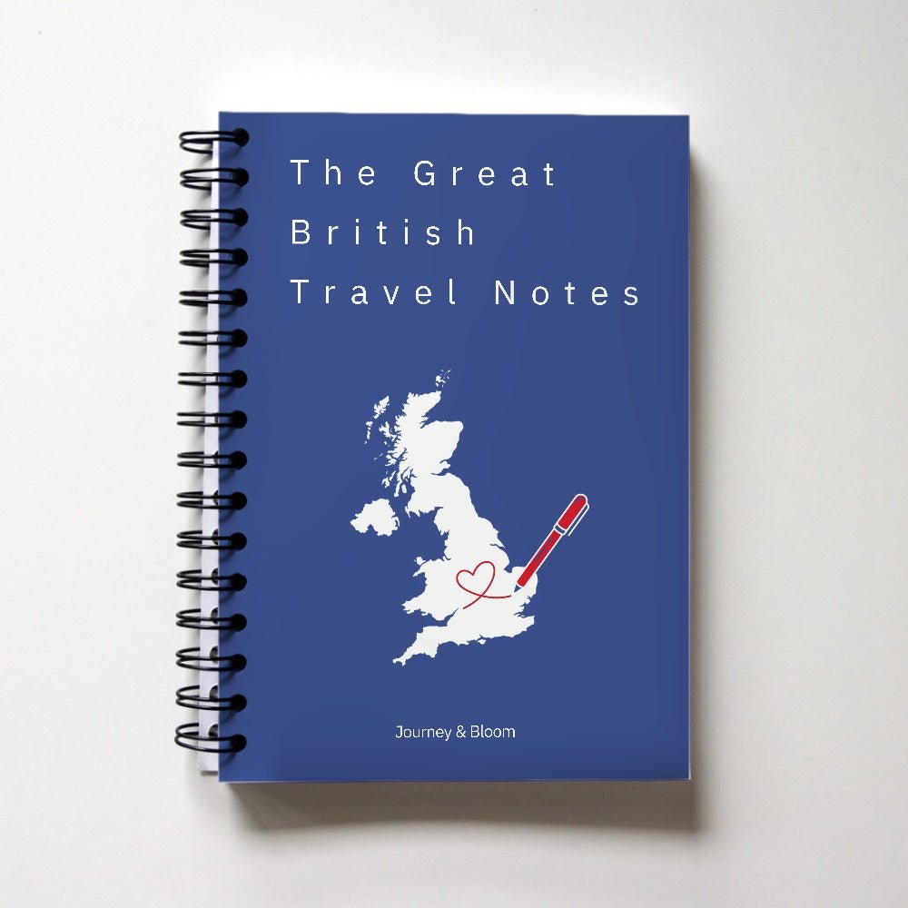 UK Travel Notebook & Journal | Great British Travel Notes Travel Journal by Journey & Bloom UK