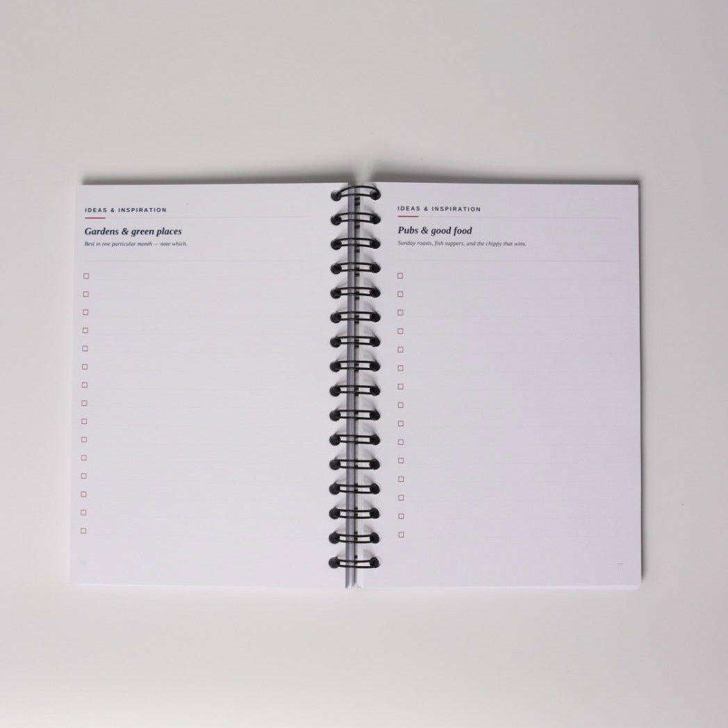 UK Travel Notebook & Journal | Great British Travel Notes Travel Journal by Journey & Bloom UK