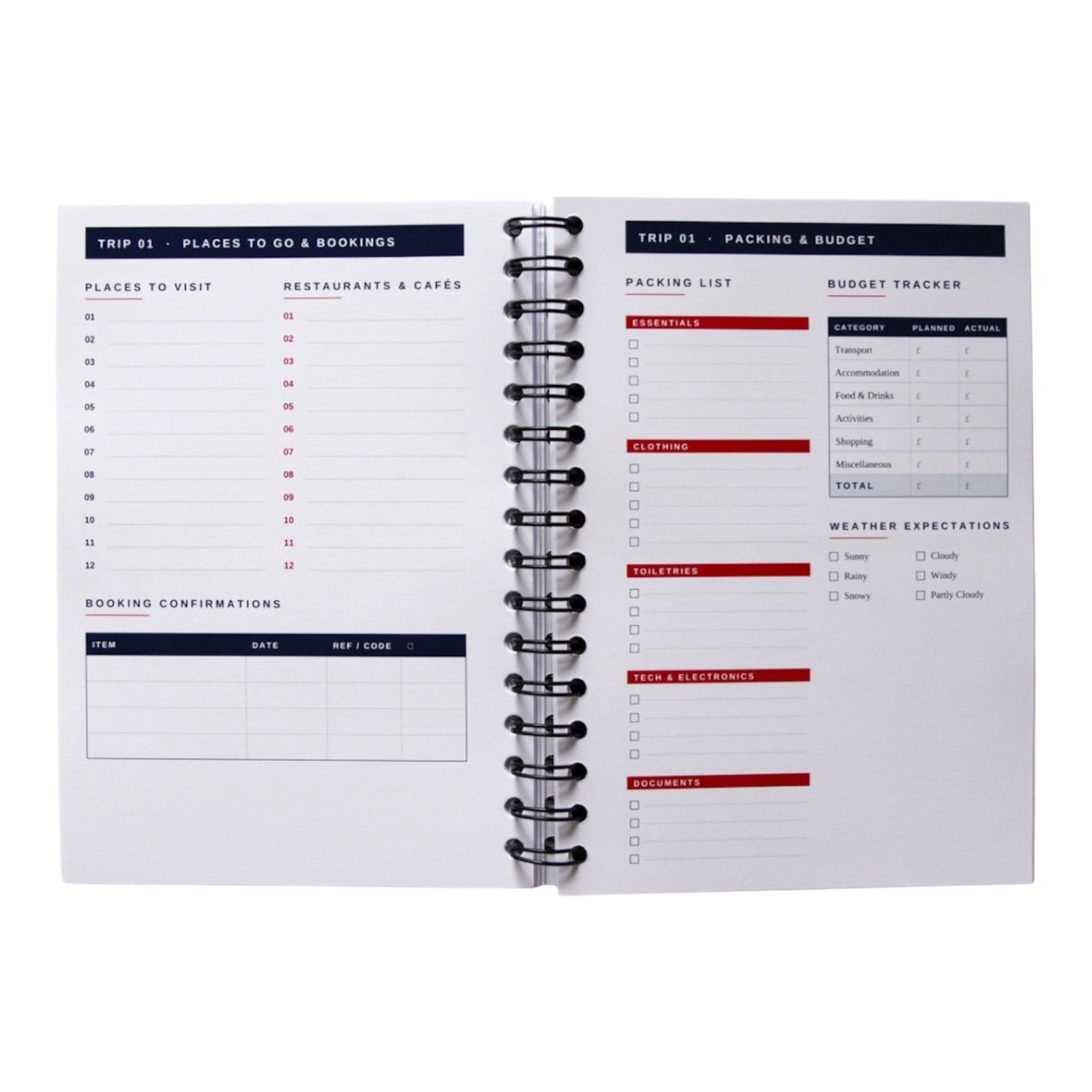 UK Travel Planner & Staycation Journal | Great British Trip Tracker Travel Journal by Journey & Bloom UK