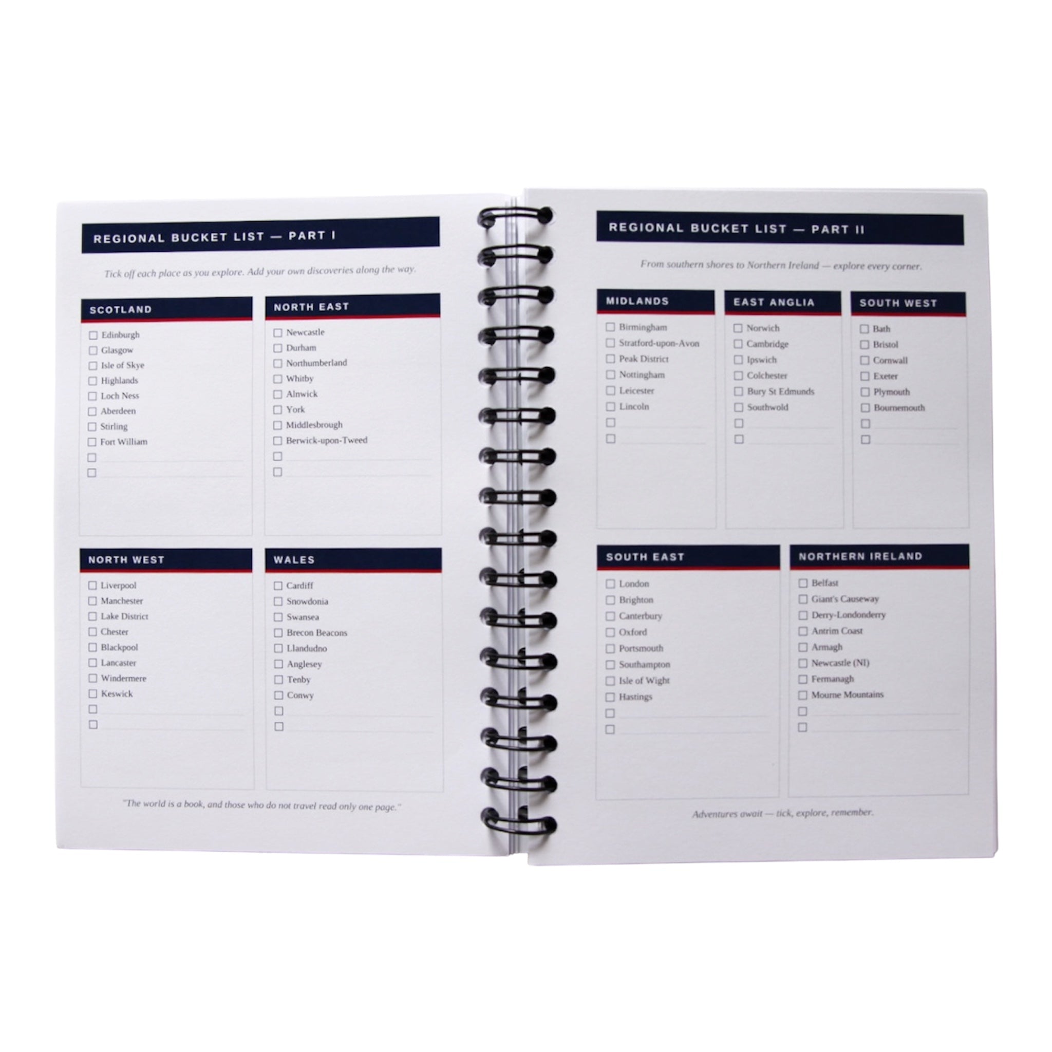 UK Travel Planner & Staycation Journal | Great British Trip Tracker Travel Journal by Journey & Bloom UK