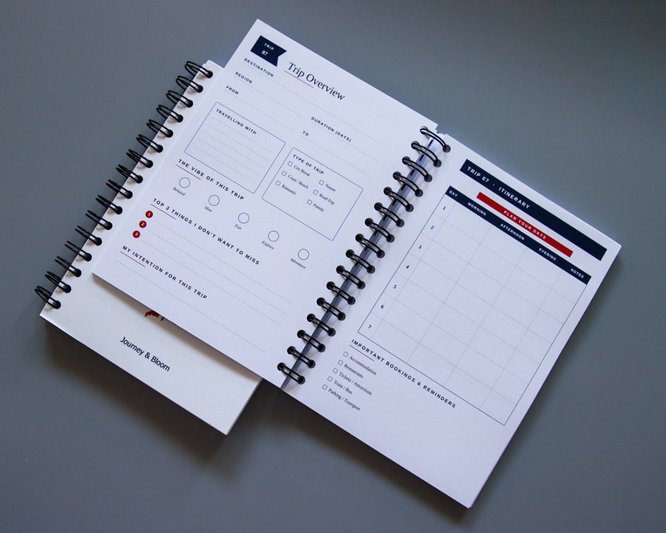 UK Travel Planner & Staycation Journal | Great British Trip Tracker Travel Journal by Journey & Bloom UK